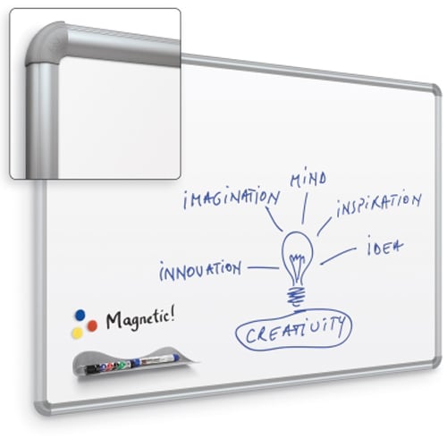 Best-Rite 3' x 5' Porcelain Steel Whiteboard with Silver Presidential Trim