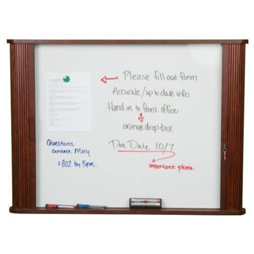 Best-Rite 32" x 44" Oak Tambour Door Enclosed Conference Cabinet