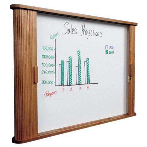 Best-Rite 32" x 44" Oak Tambour Door Enclosed Conference Cabinet