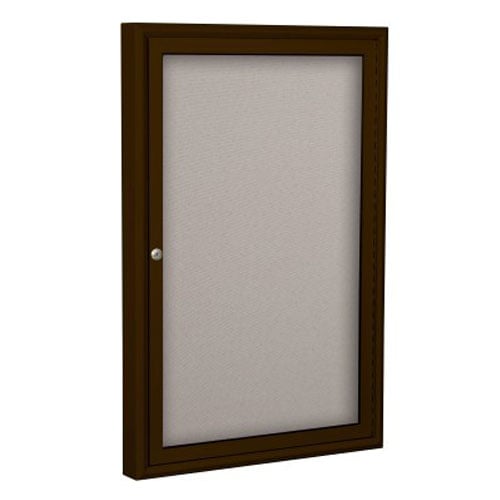 Best-Rite 36" x 36" 1- Door Indoor Enclosed Vinyl Bulletin Board with Coffee Frame
