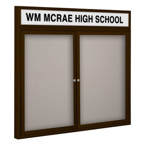 Best-Rite 36" x 48" 2-Door Outdoor Headline Enclosed Vinyl Bulletin Board with Coffee Frame