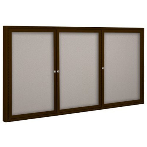 Best-Rite 36" x 72" 3- Door Indoor Enclosed Vinyl Bulletin Board with Coffee Frame