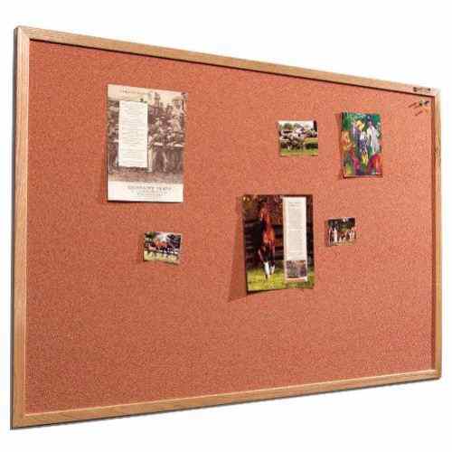 Best-Rite 4' x 12' Splash Cork Bulletin Board with Wood Trim