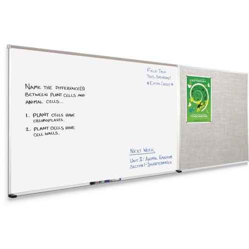 Best-Rite 4' x 12' Type E Combo-Rite Porcelain Whiteboard and Tackboard