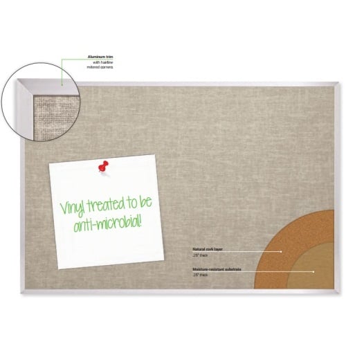 Best-Rite 4' x 16' Vinyl Cork-Plate Tackboard Bulletin Board