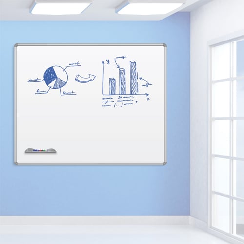 Best-Rite 4' x 4' Green-Rite Porcelain Whiteboard with Silver Presidential Trim