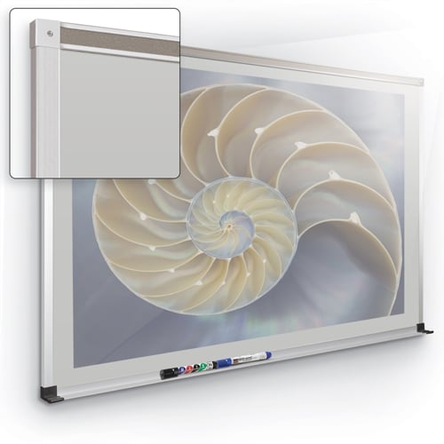 Best-Rite 4' x 5' Evolution Projection Board with Deluxe Aluminum Trim