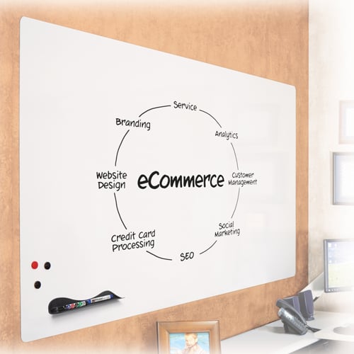 Best-Rite 4' x 6' Elemental Frameless Evolution Projection Surface Whiteboard