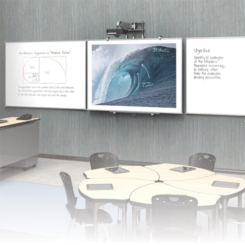 Best-Rite 4' x 6' Gray Interactive Projector Board with Brio Trim