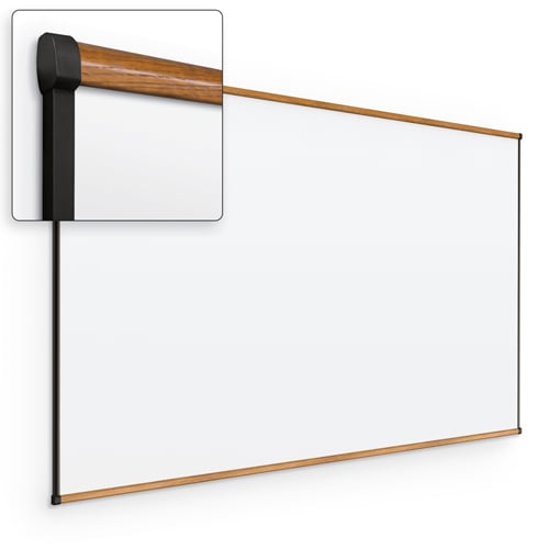 Best-Rite 4' x 6' Porcelain Steel Whiteboard with Oak Origin Trim