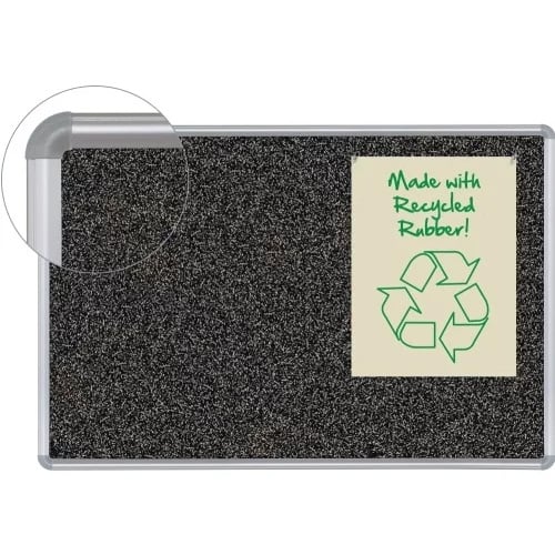 Best-Rite 4' x 6' Rubber-Tak Bulletin Board with Silver Presidential Trim
