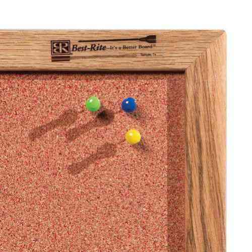 Best-Rite 4' x 6' Splash Cork Bulletin Board with Wood Trim