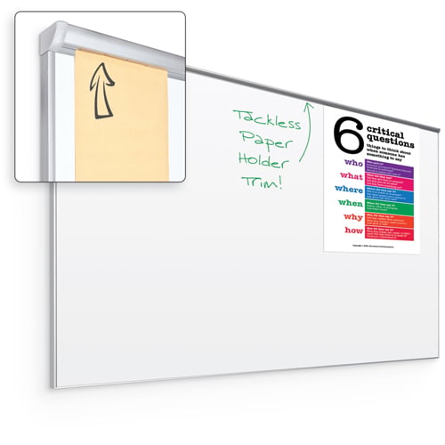 Best-Rite 4' x 6'  Ultra Bite TuF-Rite Whiteboard with Tackless Paper Holder