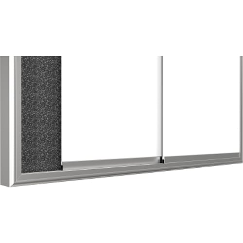 Balt 4' x 6' Visionary Magnetic Glass 2-Door  Sliding Enclosed Cabinet with Rubber-Tak Back Panel