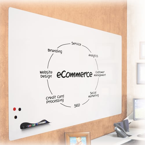 Best-Rite 4' x 8' Elemental Frameless Porcelain Steel Whiteboard