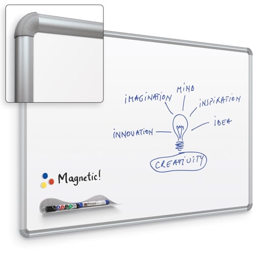 Best-Rite 4' x 8' Magne-Rite Magnetic Steel Whiteboard with Silver Presidential Trim