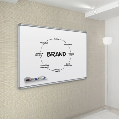 Best-Rite 4' x 8' Magne-Rite Magnetic Steel Whiteboard with Silver Presidential Trim