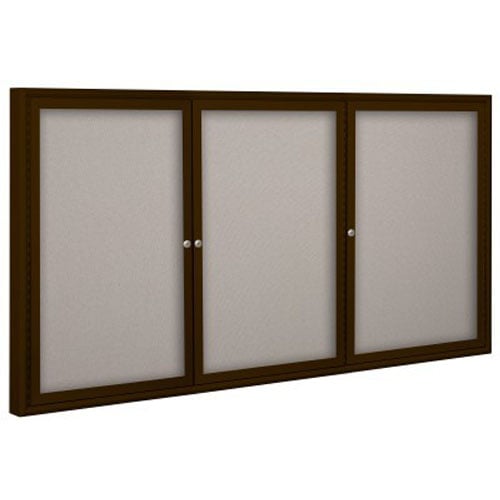 Best-Rite 48" x 96" 3- Door Outdoor Enclosed Vinyl Bulletin Board with Coffee Frame