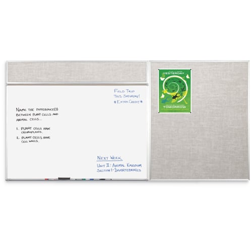 Best-Rite 5' x 16' Type D Combo-Rite Porcelain Whiteboard and Tackboard