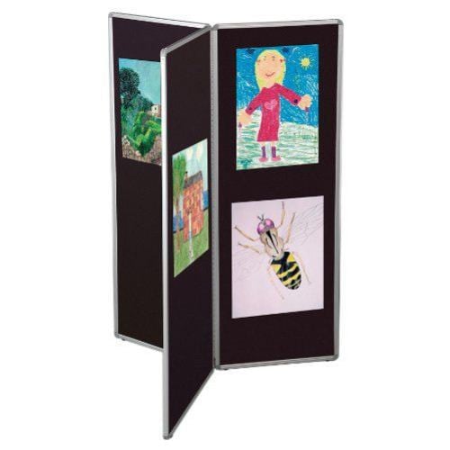 Best-Rite 66" Black Trifold Information Center Display Panel