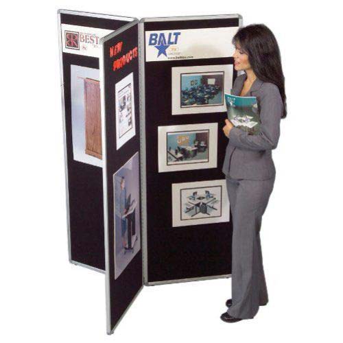 Best-Rite 66" Black Trifold Information Center Display Panel