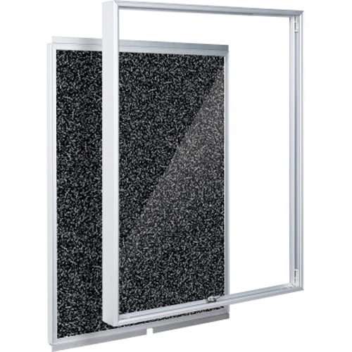 Best-Rite Black Rubber-Tak Economy Enclosed Bulletin Board