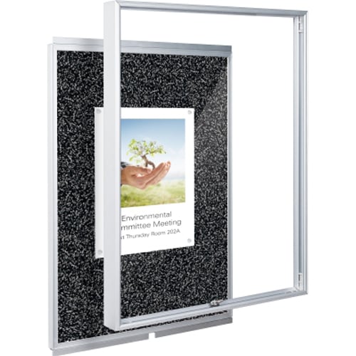 Best-Rite Black Rubber-Tak Economy Enclosed Bulletin Board