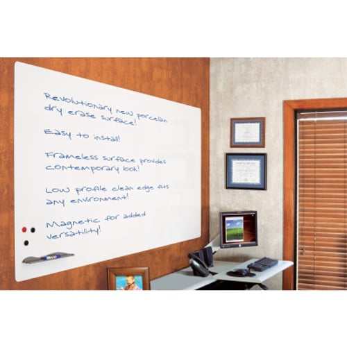 Best-Rite Elemental Frameless Porcelain Steel Whiteboard