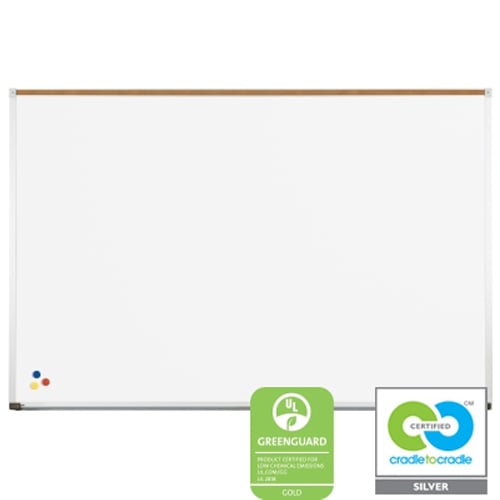 Best-Rite Green-Rite 4' x 10' Porcelain Whiteboard with Aluminum Trim and Map Rail