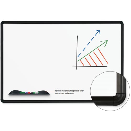 Best-Rite 4' x 6' Magne-Rite Magnetic Steel Whiteboard with Black Presidential Trim