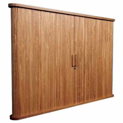 Best-Rite 32" x 44" Mahogany Tambour Door Enclosed Conference Cabinet