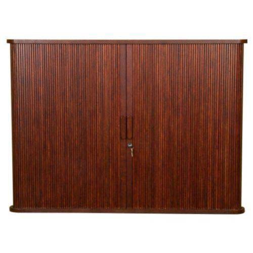 Best-Rite 32" x 44" Mahogany Tambour Door Enclosed Conference Cabinet