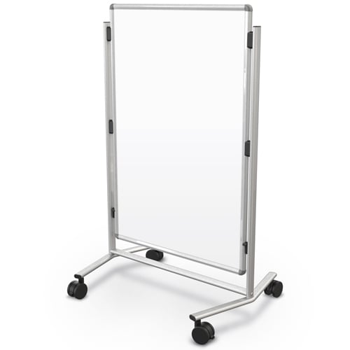 Best-Rite Modifier XV Adjustable Height Easel  - 2 Sided Dura-Rite Whiteboard (Silver Frame)