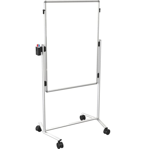 Best-Rite Modifier XV Adjustable Height Easel  - 2 Sided Dura-Rite Whiteboard (Silver Frame)