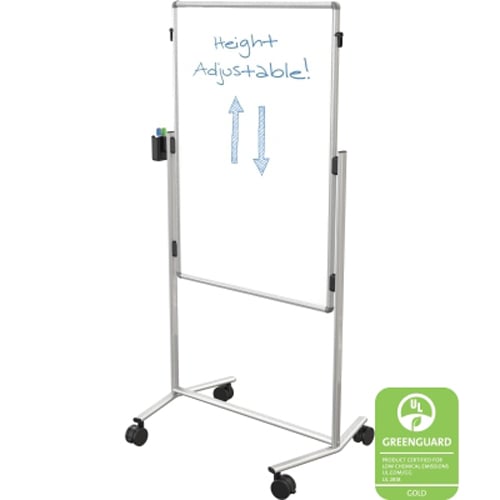 Best-Rite Modifier XV Adjustable Height Easel  - 2 Sided Melamine Whiteboard (Silver Frame)