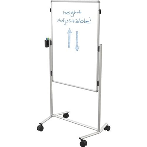 Best-Rite Modifier XV Adjustable Height Easel  - Dura-Rite Whiteboard / Vinyl Bulletin Board (Silver Frame)