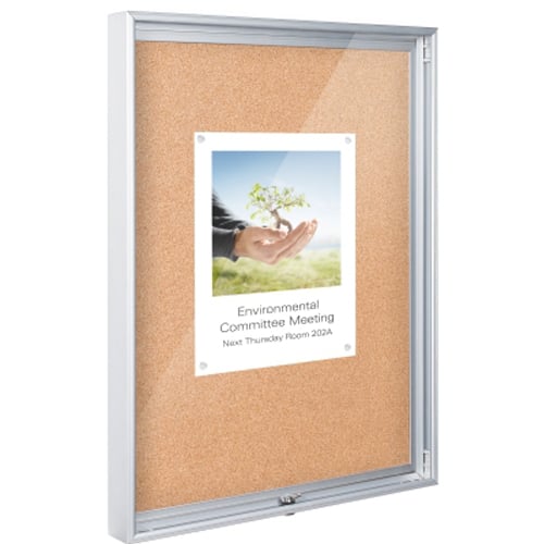 Best-Rite Natural Cork Economy Enclosed Bulletin Board