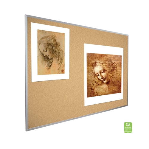 Best-Rite Natural Cork-Plate Aluminum Frame Bulletin Board