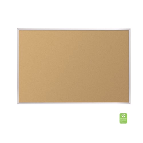 Best-Rite Natural Cork-Plate Aluminum Frame Bulletin Board