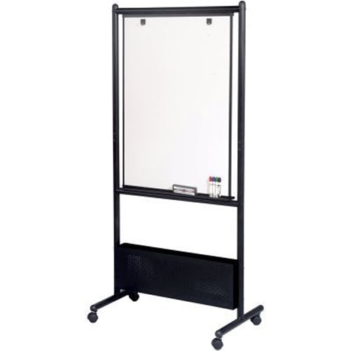 Best-Rite Nest Easel - 2 Sided Porcelain Whiteboard with Black Frame