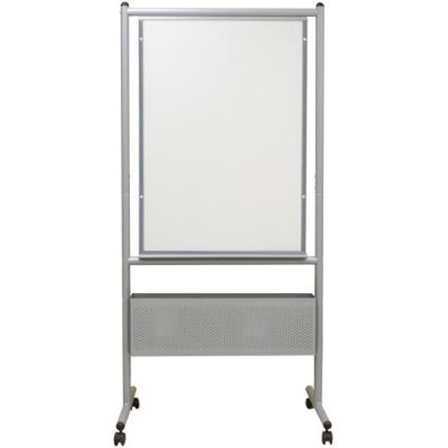 Best-Rite Nest Easel - 2 Sided Porcelain Whiteboard with Silver Frame