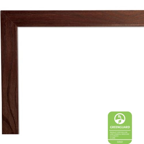 Best-Rite Porcelain Steel Markerboard with Mahogany Wood Trim