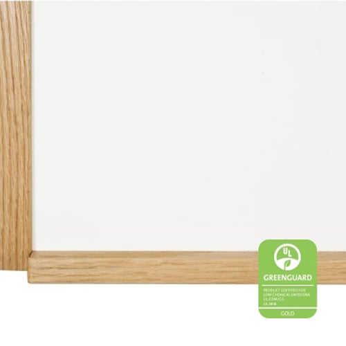 Best-Rite Porcelain Steel Markerboard with Oak Wood Trim
