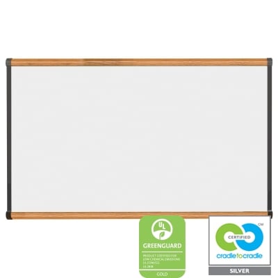 Best-Rite 4' x 8' Porcelain Steel Whiteboard with Oak Origin Trim