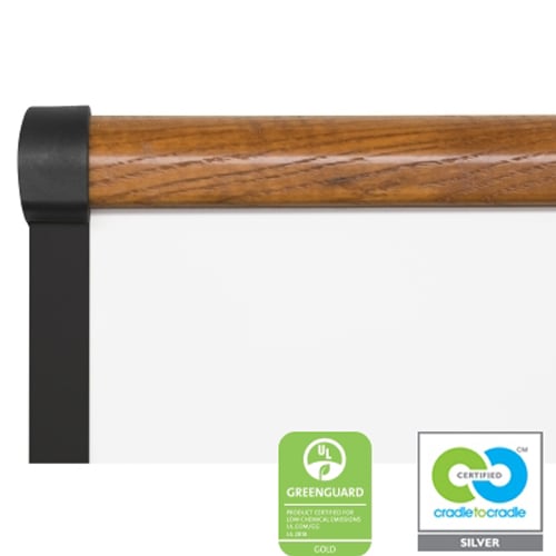 Best-Rite 4' x 8' Porcelain Steel Whiteboard with Oak Origin Trim