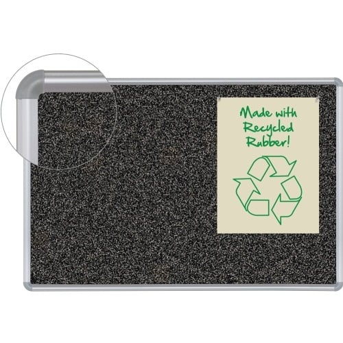 Best-Rite 2' x 3' Rubber-Tak Bulletin Board with Silver Presidential Trim