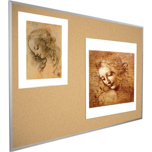 Best-Rite Sentinel AM Natural Cork Bulletin Board (Silver Aluminum Frame)