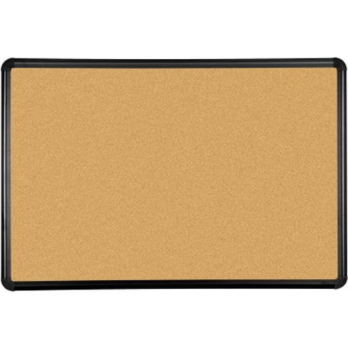 Best-Rite Sentinel AM Natural Cork Bulletin Board with Black Presidential Trim