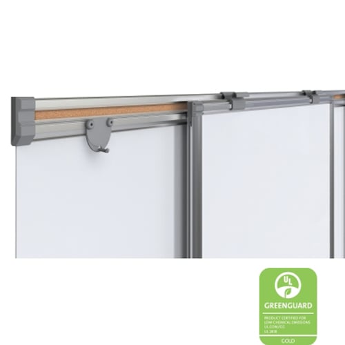 Best-Rite Whiteboard Track System - 6' Track and 1 Sliding Whiteboard Panel and 4' x 6' Sharewall