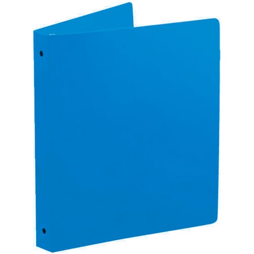 1-1/2" Colonial Blue 35 Gauge 11" x 8.5" Poly Round 3-Ring Binders - 100pk